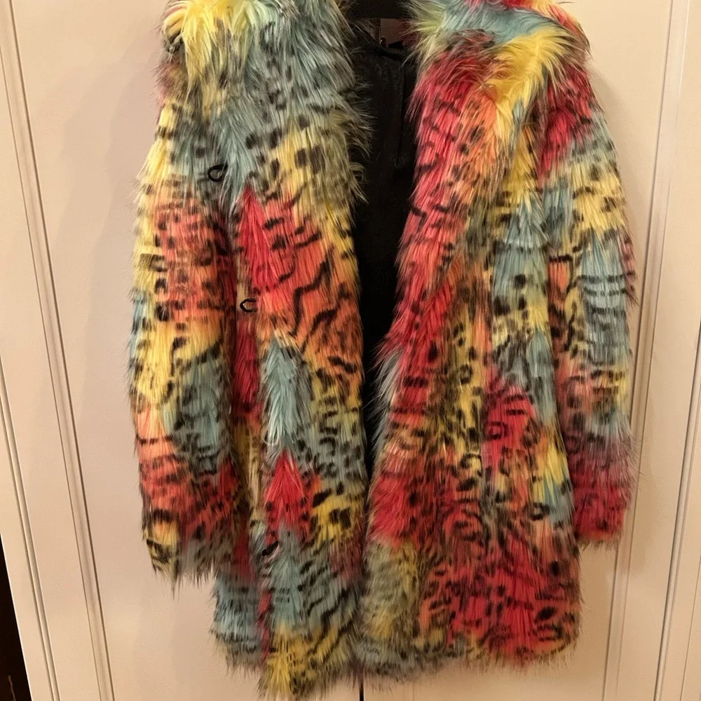 SpiritHoods Multicolor Faux Fur Teddy Jacket Oaxaca Jaguar Classic - Picture 6 of 10